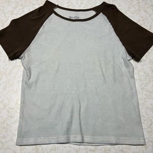 Cream & Brown Belle Colorblock T-Shirt
